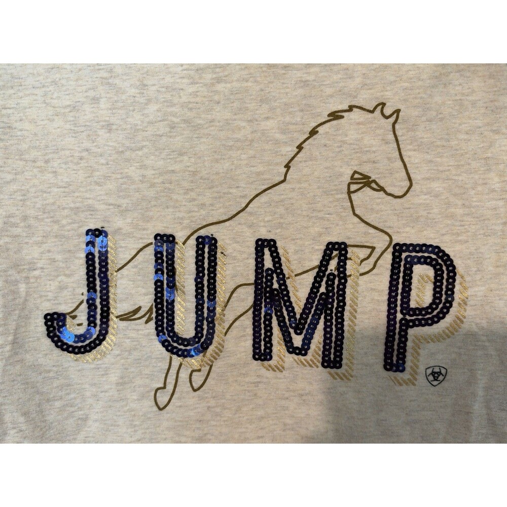 NWT Ariat Woman M Horse Sequin Raglan Long Sleeve Baseball Shirt Rodeo Organic